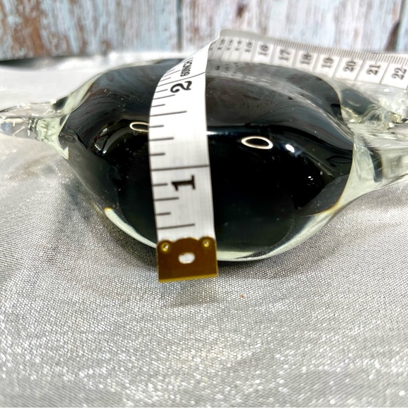 Jaakko Liikanen (JL) Clear Blown Art Glass Angel Fish Black Figurine - Picture 7 of 9